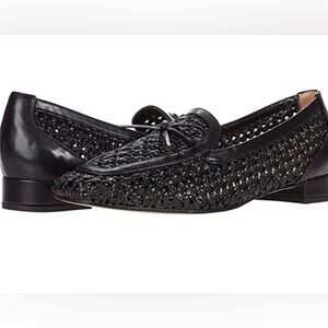 J. Crew Black Leather Loafers with Bow